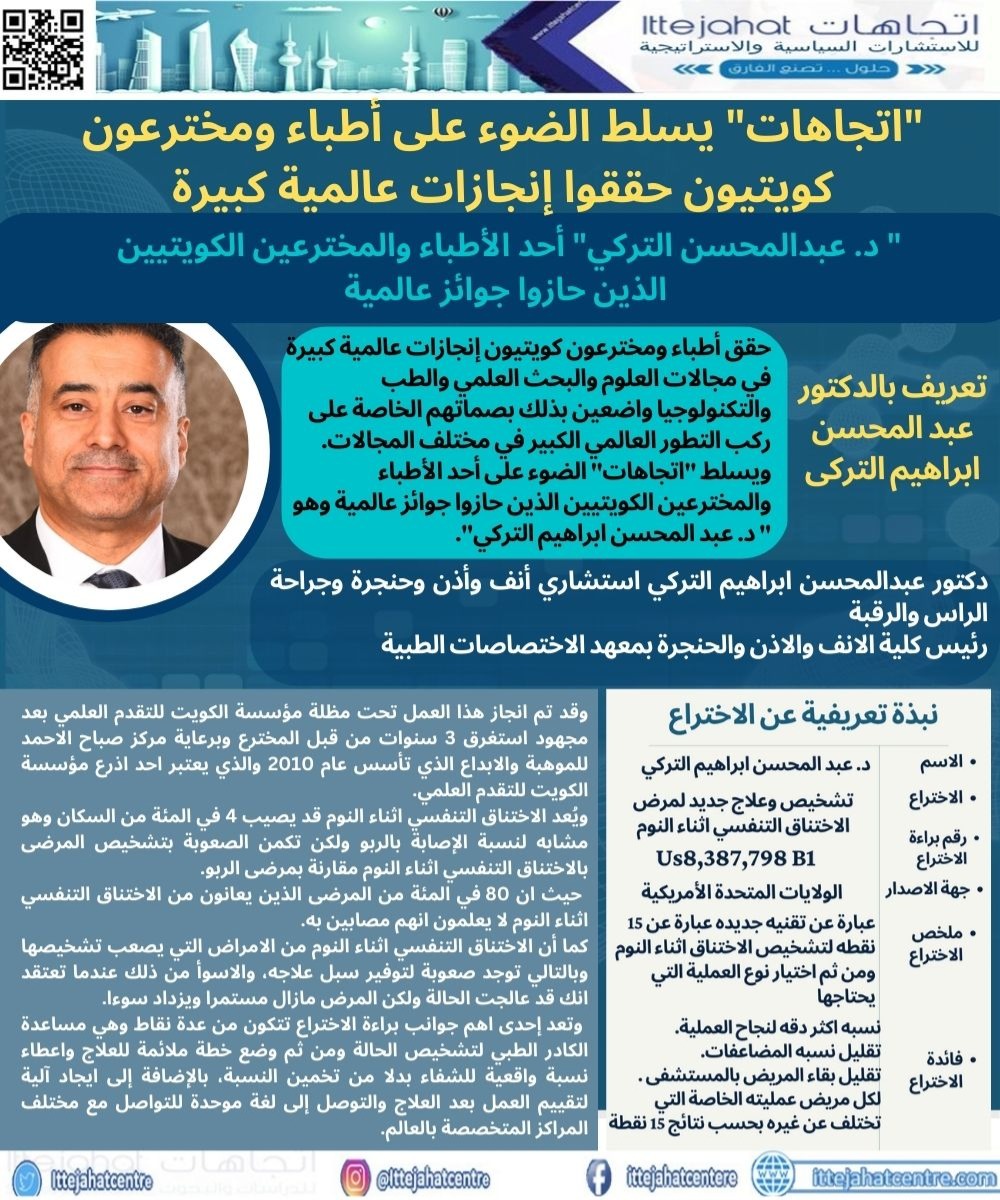 " د. عبدالمحسن التركي" أحد الأطباء والمخترعين الكويتيين الذين حازوا جوائز عالمية